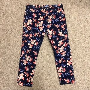 Khakis by Gap Slim City Cropped Ankle Pants Womens Size 8 Regular Floral Flowers